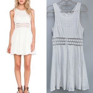 Free People lace crochet daisy mini dress sz 12